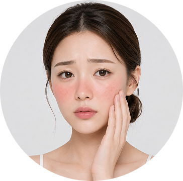 顔の赤みや赤い跡が繰り返し現れて気になる方