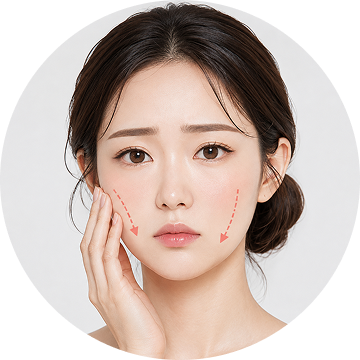 볼과 심부볼이 처져 얼굴선이 무거워 보이는 경우