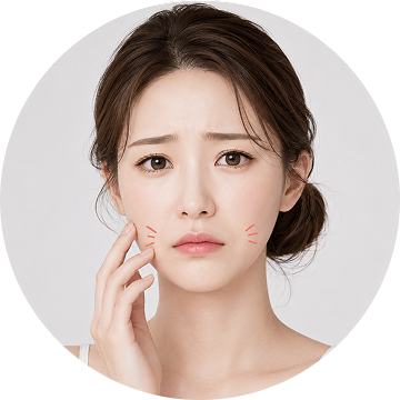 팔자와 입가 주변의 처짐이 깊어 보이는 경우